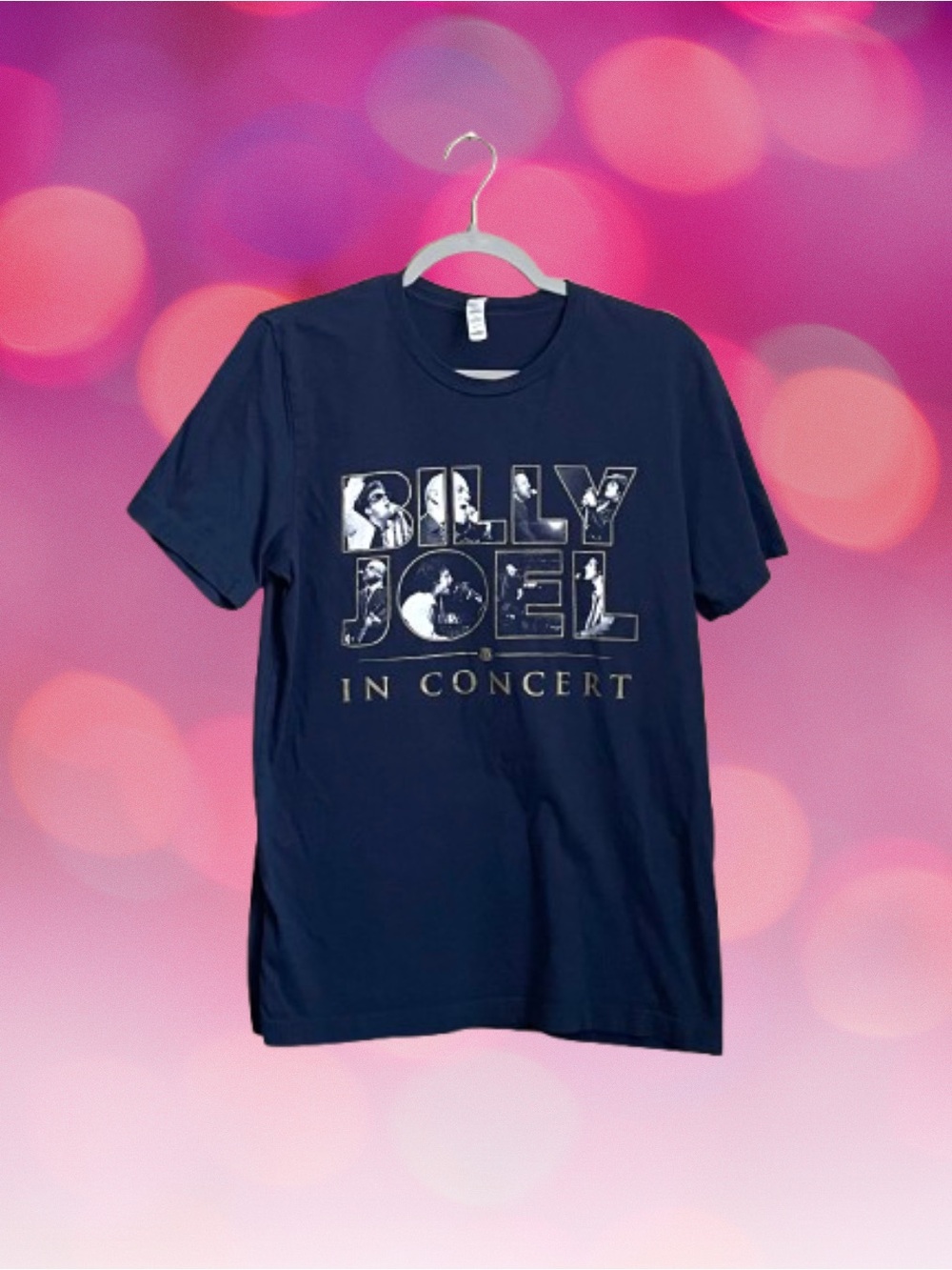 Navy blue Billy Joel 2022 tour tee shirt w/ dates on back sz Large